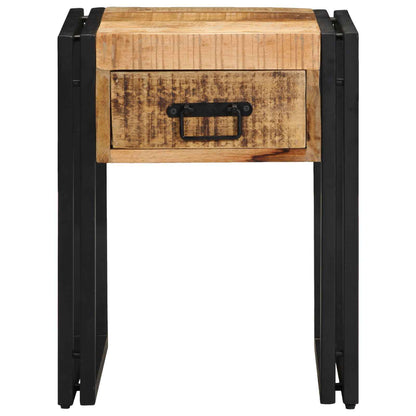 Bijzettafel Bruin en zwart 40 x 40 x 50 cm Massief Mango Hout