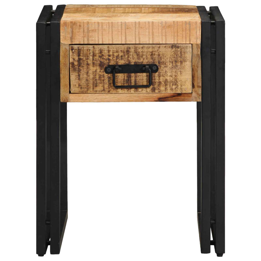 Bijzettafel Bruin en zwart 40 x 40 x 50 cm Massief Mango Hout