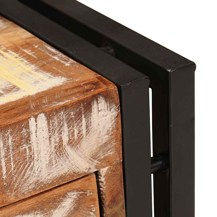 Bijzettafel 30 x 30 x 40 cm Massief gerecycled hout en metaal