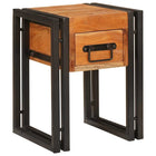 Side Table Brown and Black 30 x 30 x 40 cm Solid Acacia Wood