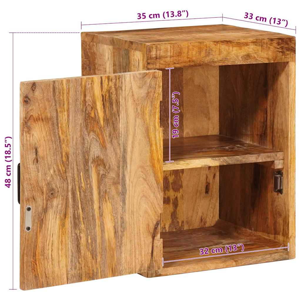 Nachtkastje 2 pcs Bruin 35 x 33 x 48 cm Massief Mango Hout
