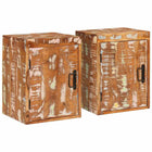 Nachtkastje 2 stuks 35x33x48 cm massief gerecycled hout bruin