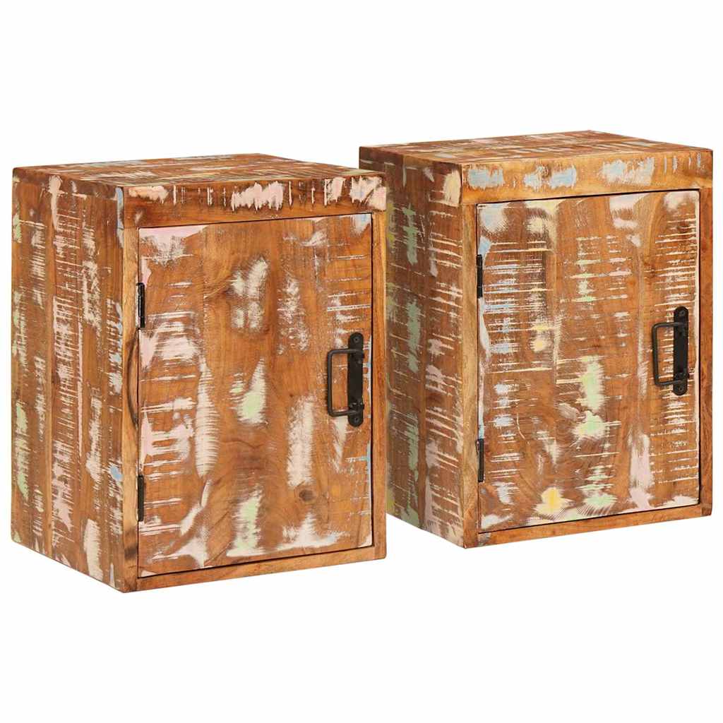 Nachtkastje 2 pcs Bruin 35 x 33 x 48 cm Massief Gerecycled Hout