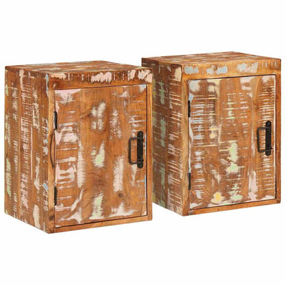 Nachtkastje 2 pcs Bruin 35 x 33 x 48 cm Massief Gerecycled Hout
