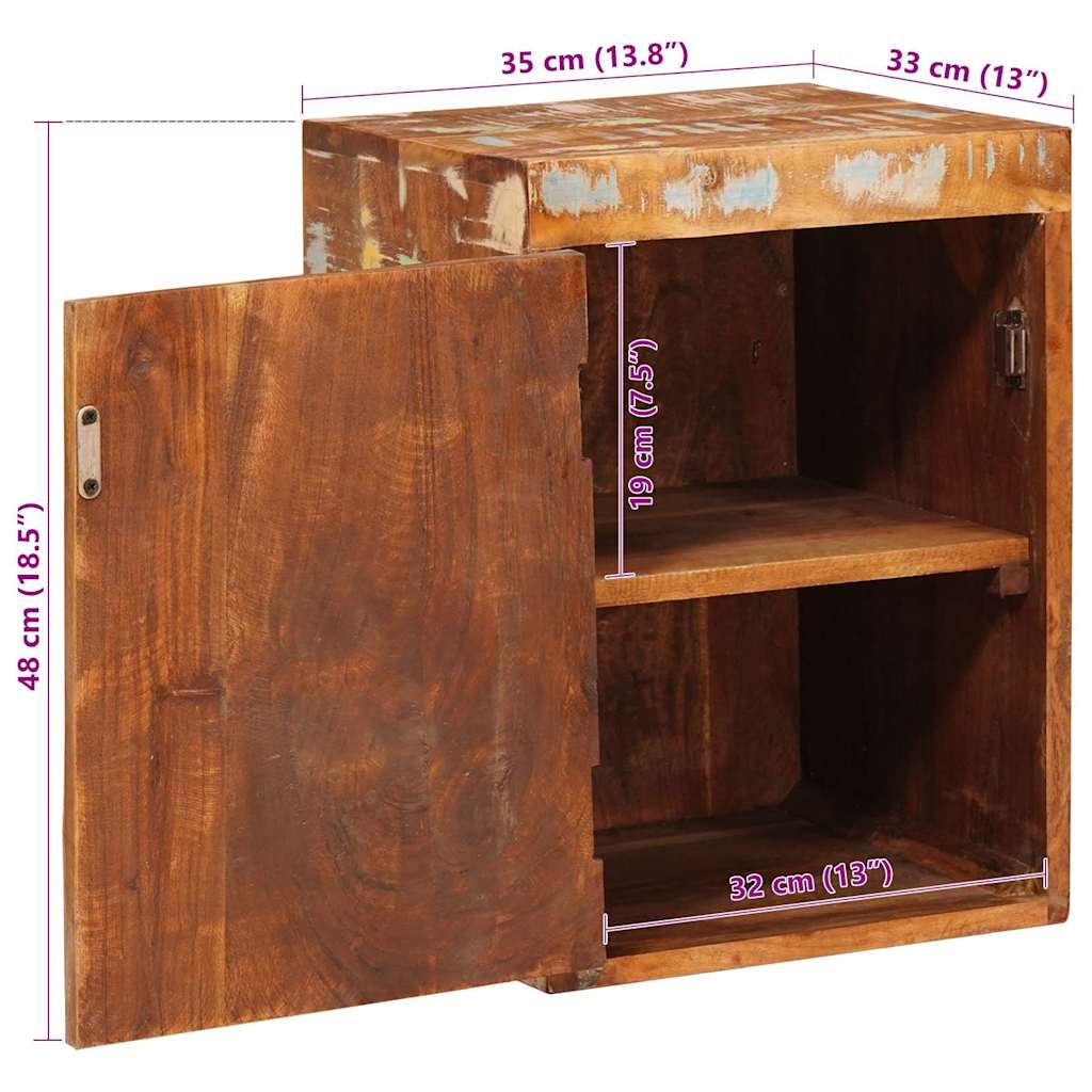 Nachtkastje 2 pcs Bruin 35 x 33 x 48 cm Massief Gerecycled Hout