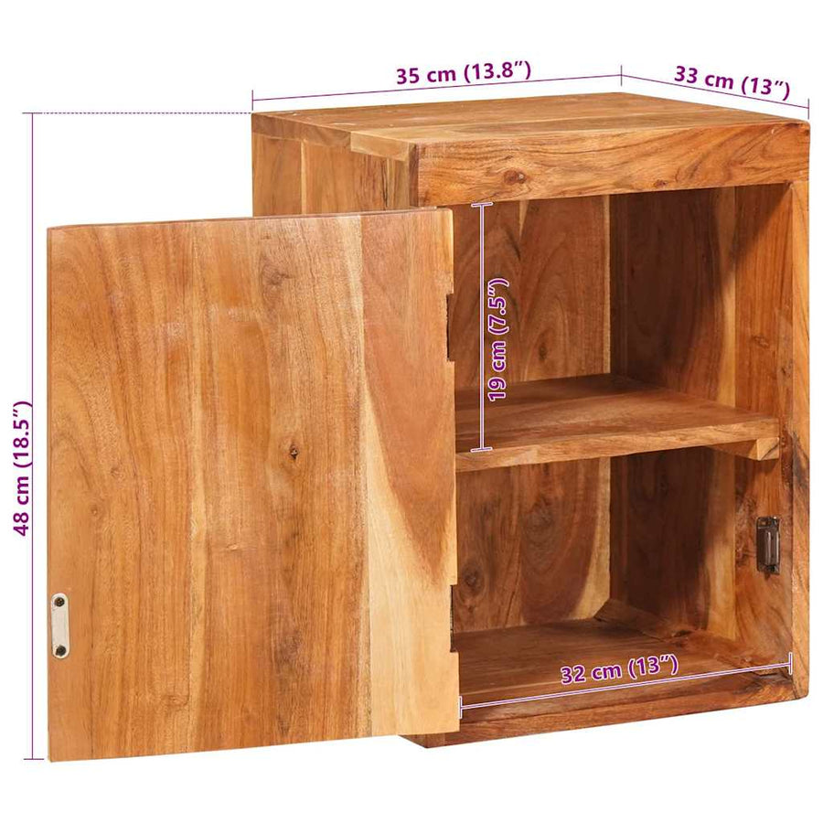Nachtkastje 2 pcs Bruin 35 x 33 x 48 cm Massief Hout Acacia