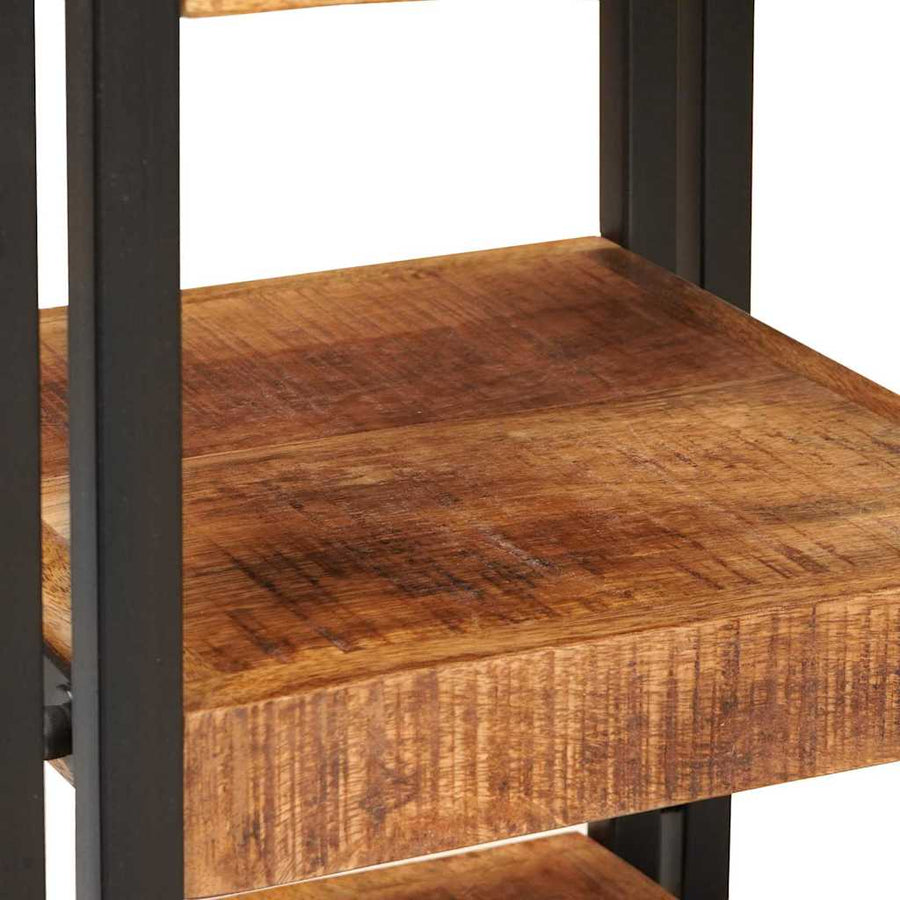 Nachtkastje Bruin en zwart 38 x 33 x 58 cm Massief Mango Hout