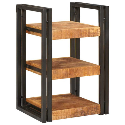 Nachtkastje Bruin en zwart 38 x 33 x 58 cm Massief Mango Hout