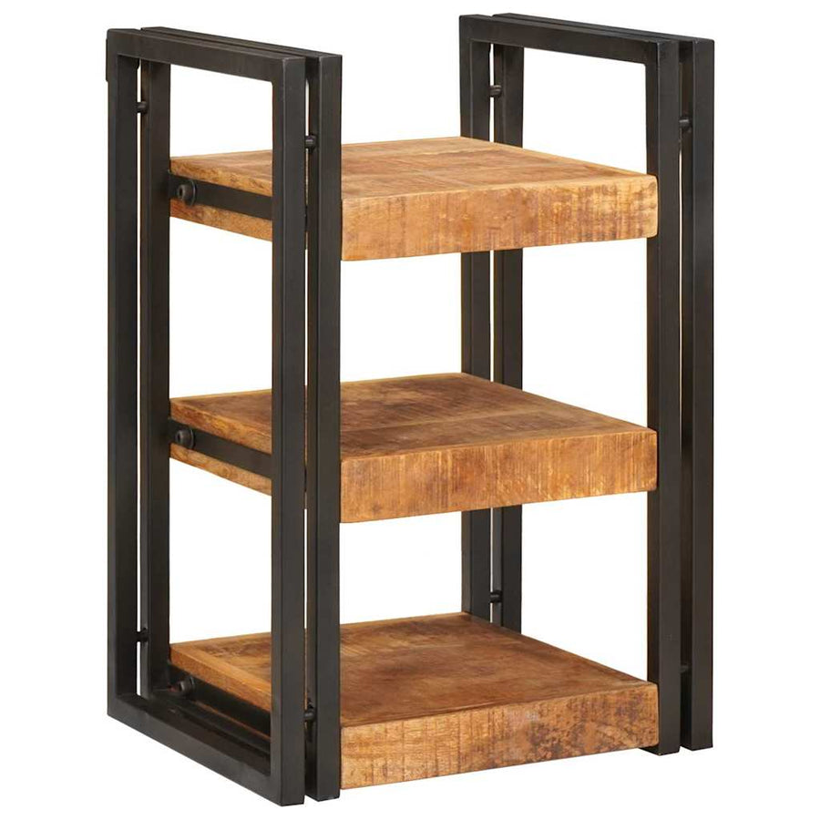Nachtkastje Bruin en zwart 38 x 33 x 58 cm Massief Mango Hout