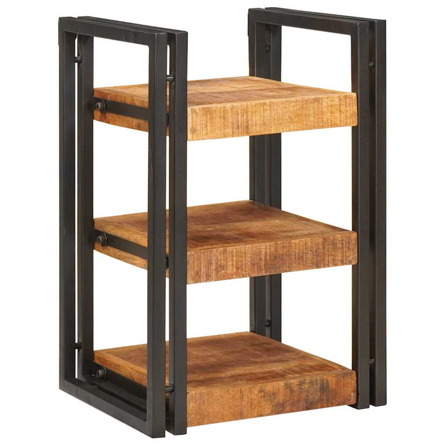 Nachtkastje Bruin en zwart 38 x 33 x 58 cm Massief Mango Hout