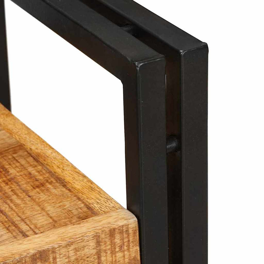Nachtkastje 2 pcs Bruin en zwart Massief Mango Hout