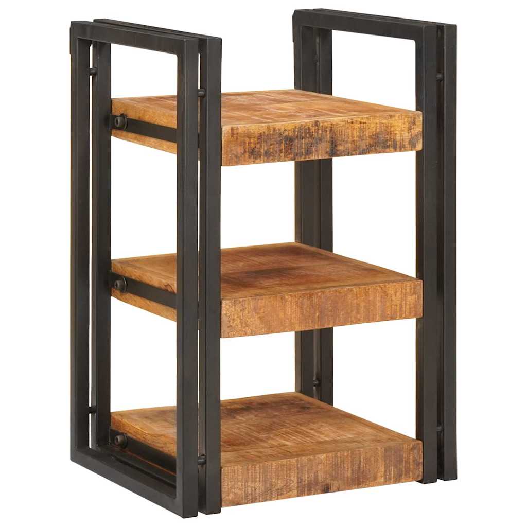 Nachtkastje 2 pcs Bruin en zwart Massief Mango Hout