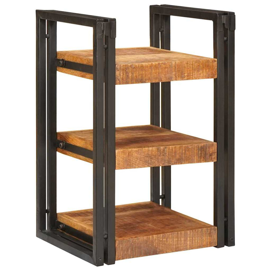 Nachtkastje 2 pcs Bruin en zwart Massief Mango Hout