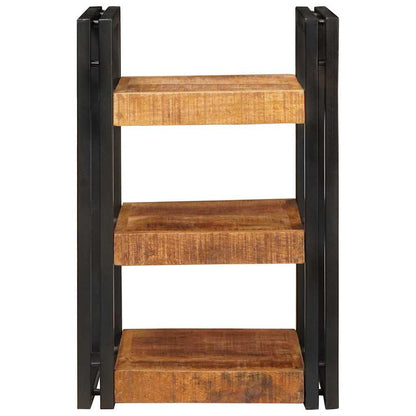 Nachtkastje 2 pcs Bruin en zwart Massief Mango Hout