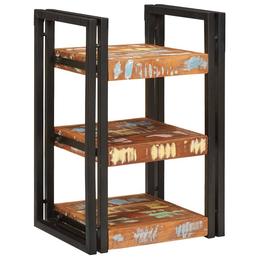 Nachtkastje 2 pcs Bruin en zwart Massief Gerecycled Hout