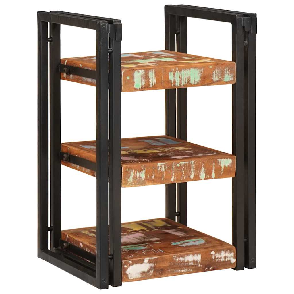 Nachtkastje 2 pcs Bruin en zwart Massief Gerecycled Hout