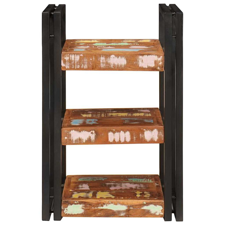 Nachtkastje 2 pcs Bruin en zwart Massief Gerecycled Hout