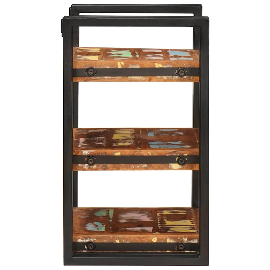 Nachtkastje 2 pcs Bruin en zwart Massief Gerecycled Hout