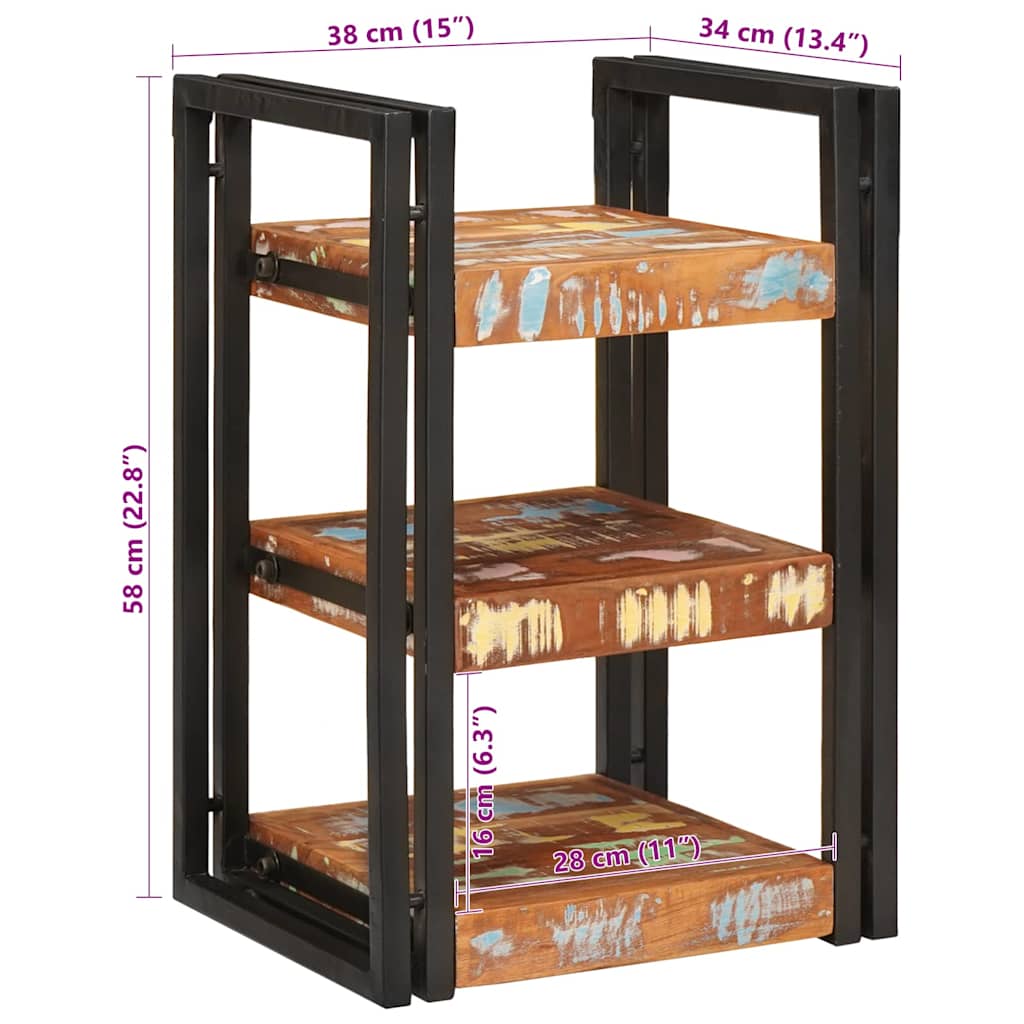 Nachtkastje 2 pcs Bruin en zwart Massief Gerecycled Hout