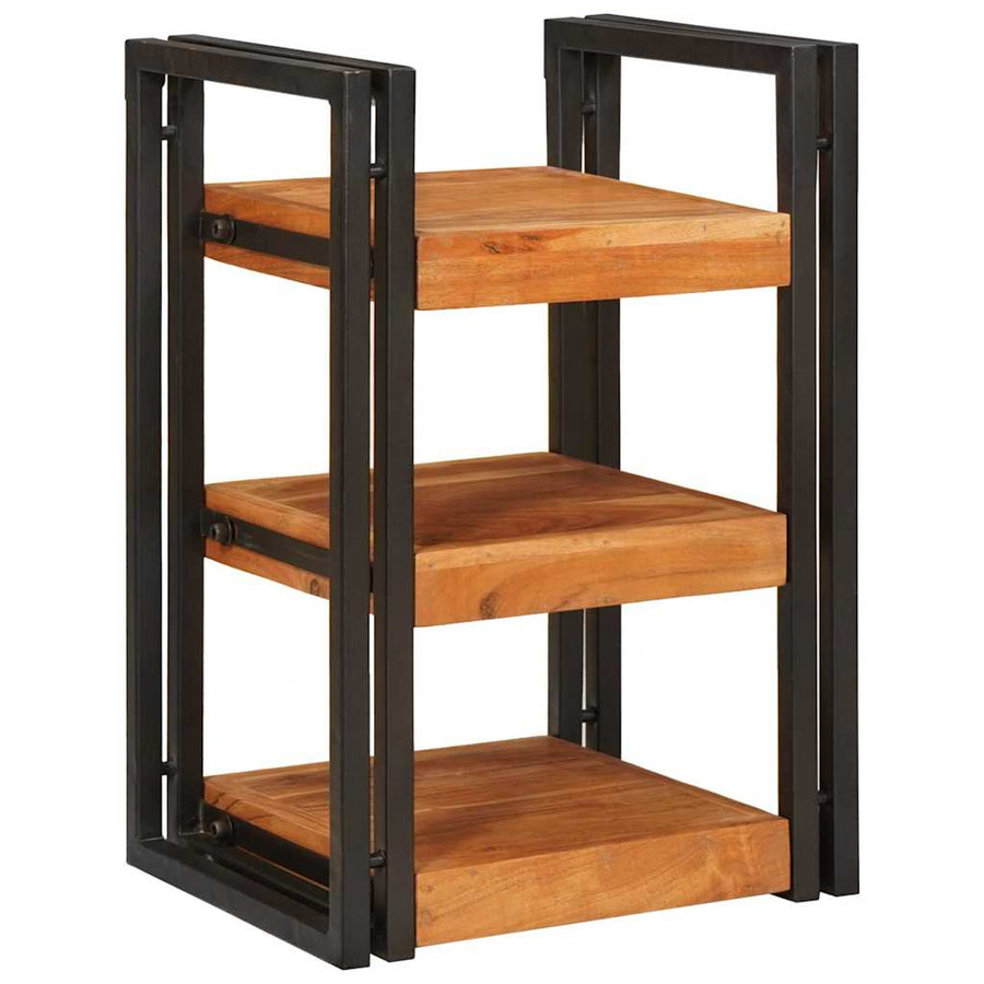Nachtkastje Bruin en zwart 38 x 33 x 58 cm Massief Hout Acacia