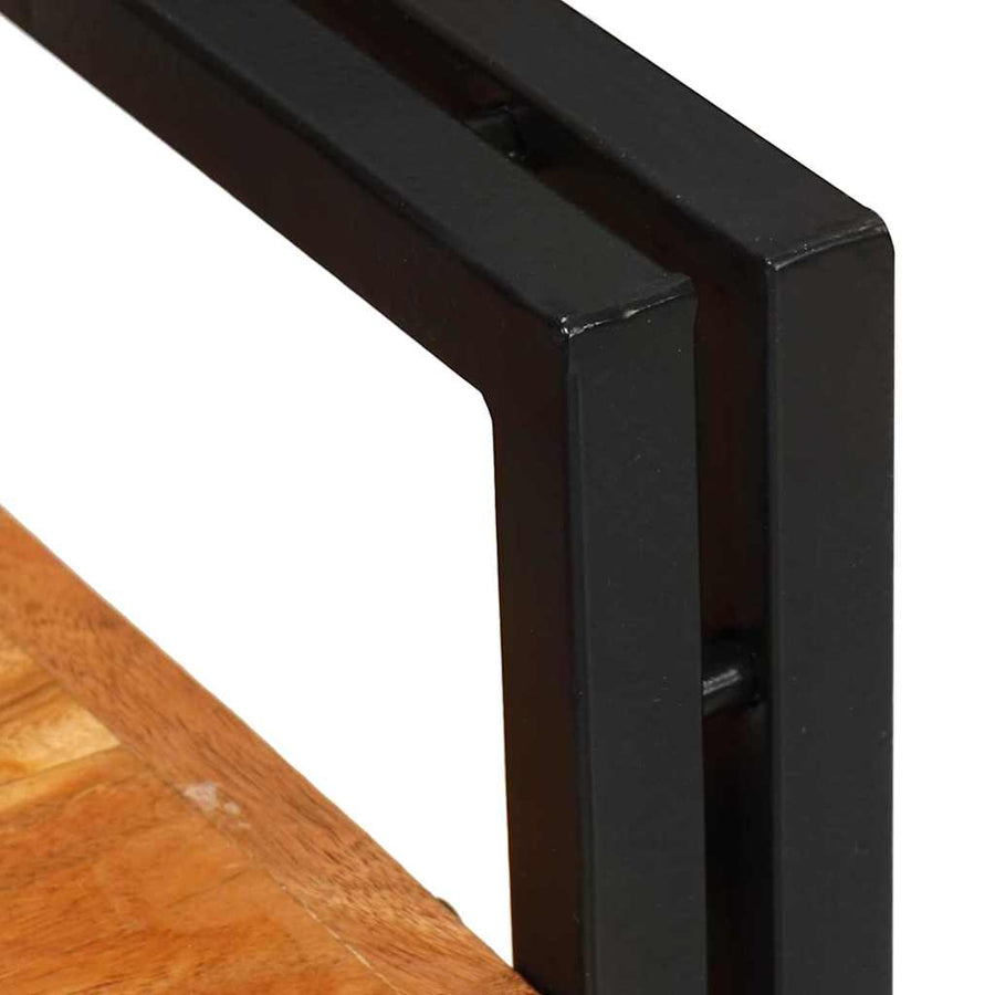 Nachtkastje 2 pcs Bruin en zwart Massief Hout Acacia