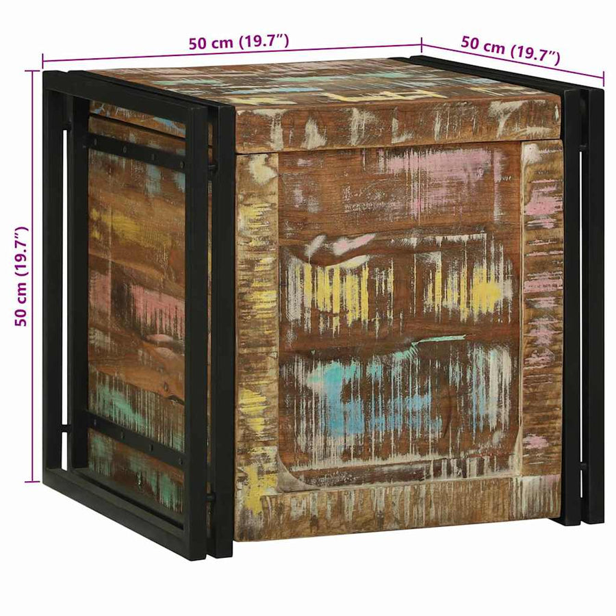 Opbergkisten met opslag 50 x 50 x 50 cm Massief gerecycled hout