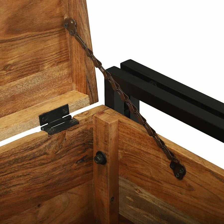 Opbergbox Bruin en zwart 50 x 50 x 50 cm Massief Acaciahout