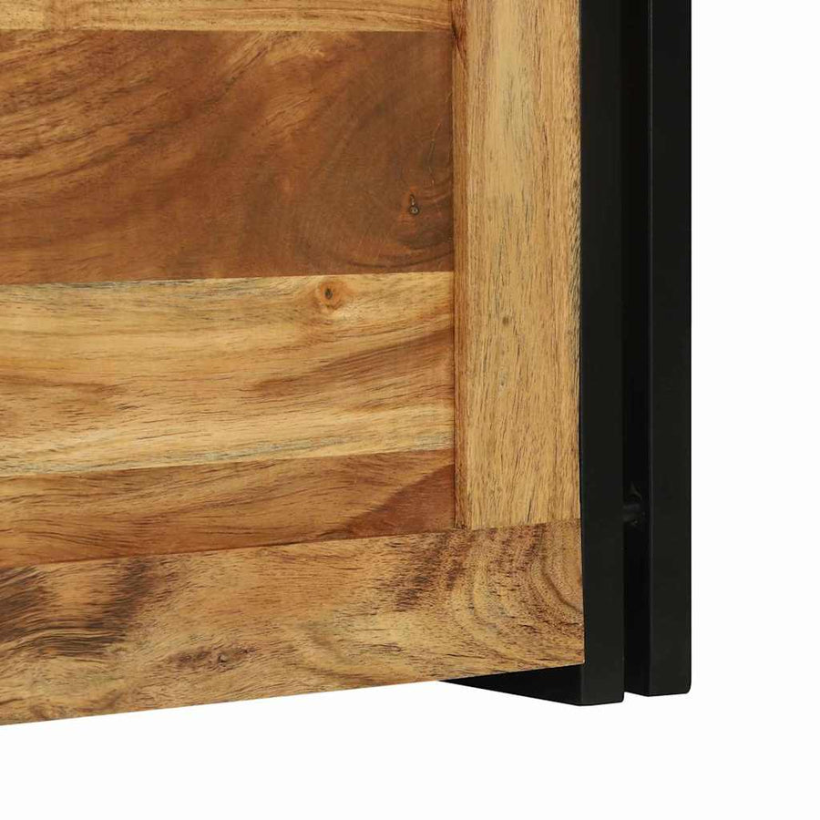Opbergbox Bruin en zwart 50 x 50 x 50 cm Massief Acaciahout