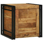 Opbergbox 50x50x50 cm massief acaciahout bruin zwart