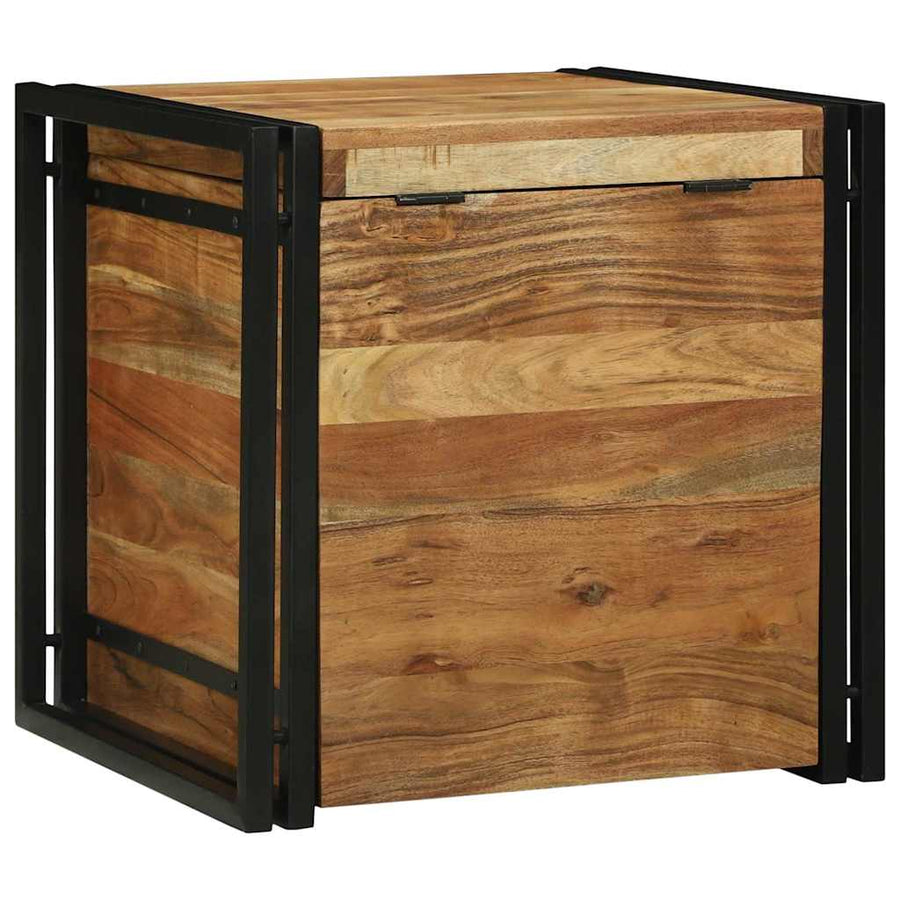 Opbergbox Bruin en zwart 50 x 50 x 50 cm Massief Acaciahout
