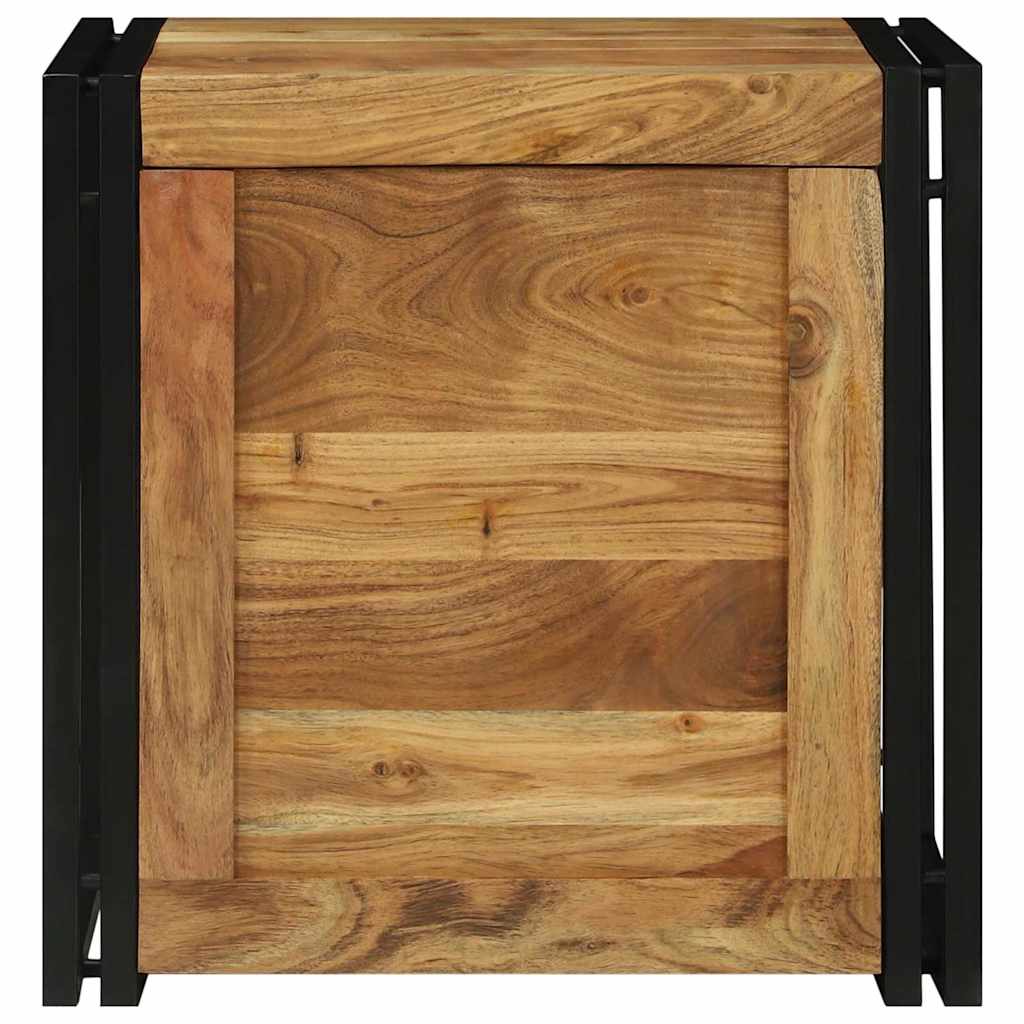 Opbergbox Bruin en zwart 50 x 50 x 50 cm Massief Acaciahout