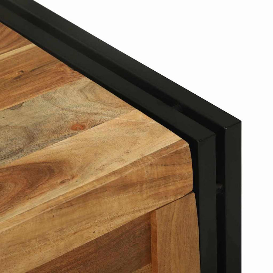 Opbergbox met opslag Bruin en zwart 80 x 50 x 50 cm Acaciahout