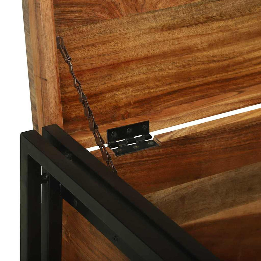 Opbergbox met opslag Bruin en zwart 80 x 50 x 50 cm Acaciahout