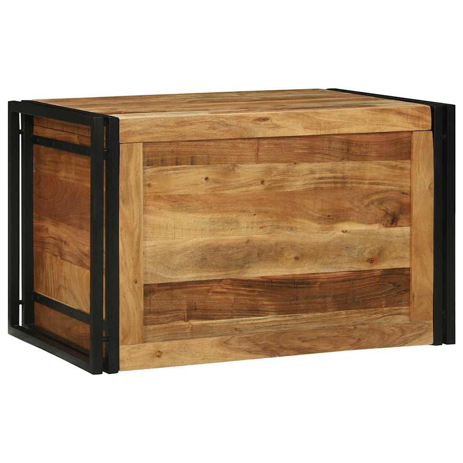 Opbergbox met opslag Bruin en zwart 80 x 50 x 50 cm Acaciahout