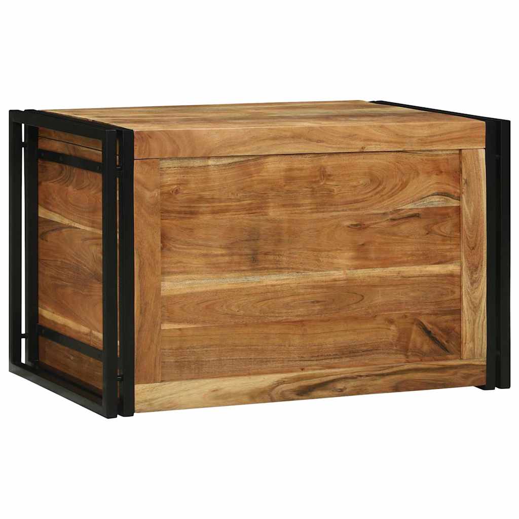 Opbergbox met opslag Bruin en zwart 80 x 50 x 50 cm Acaciahout