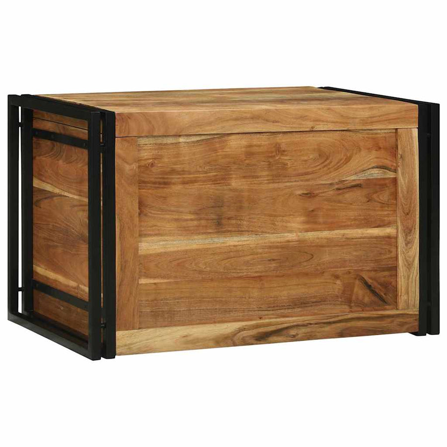 Opbergbox met opslag Bruin en zwart 80 x 50 x 50 cm Acaciahout