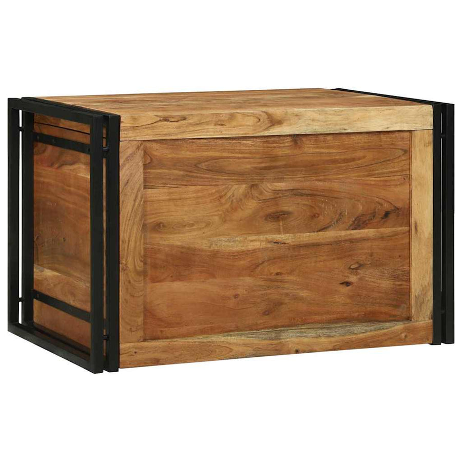 Opbergbox met opslag Bruin en zwart 80 x 50 x 50 cm Acaciahout
