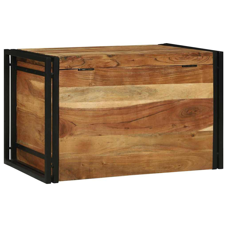 Opbergbox met opslag Bruin en zwart 80 x 50 x 50 cm Acaciahout