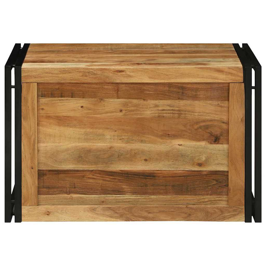 Opbergbox met opslag Bruin en zwart 80 x 50 x 50 cm Acaciahout