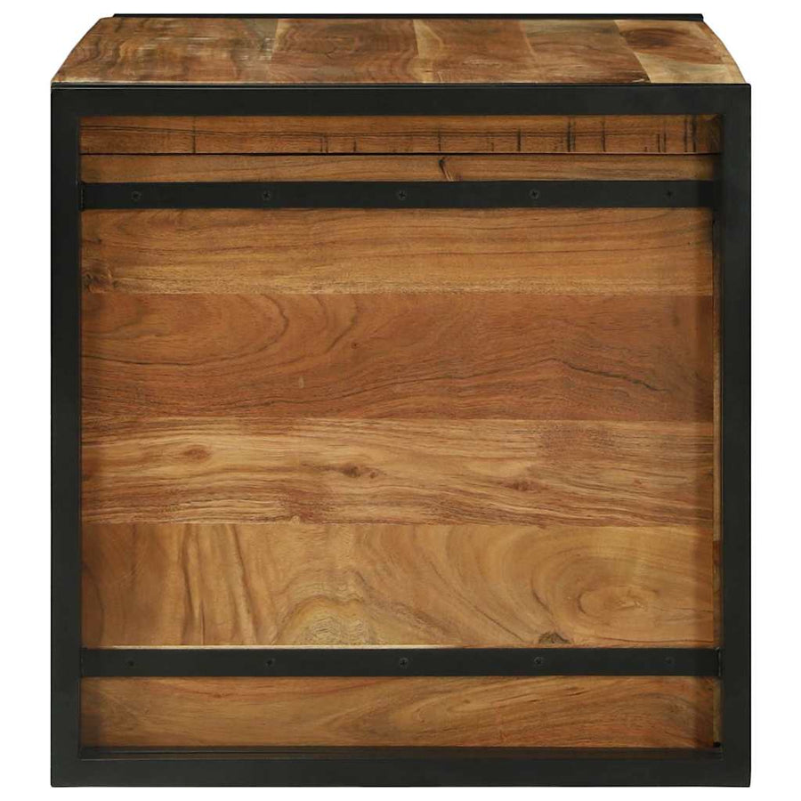 Opbergbox met opslag Bruin en zwart 80 x 50 x 50 cm Acaciahout