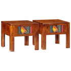 Nachtkastje 40x40x36 cm massief acaciahout set van 2