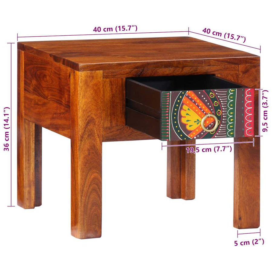 Nachtkastje 2 st 40x40x36 cm massief acaciahout