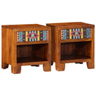 Nachtkastje massief acaciahout 40x35x45 cm 2 stuks