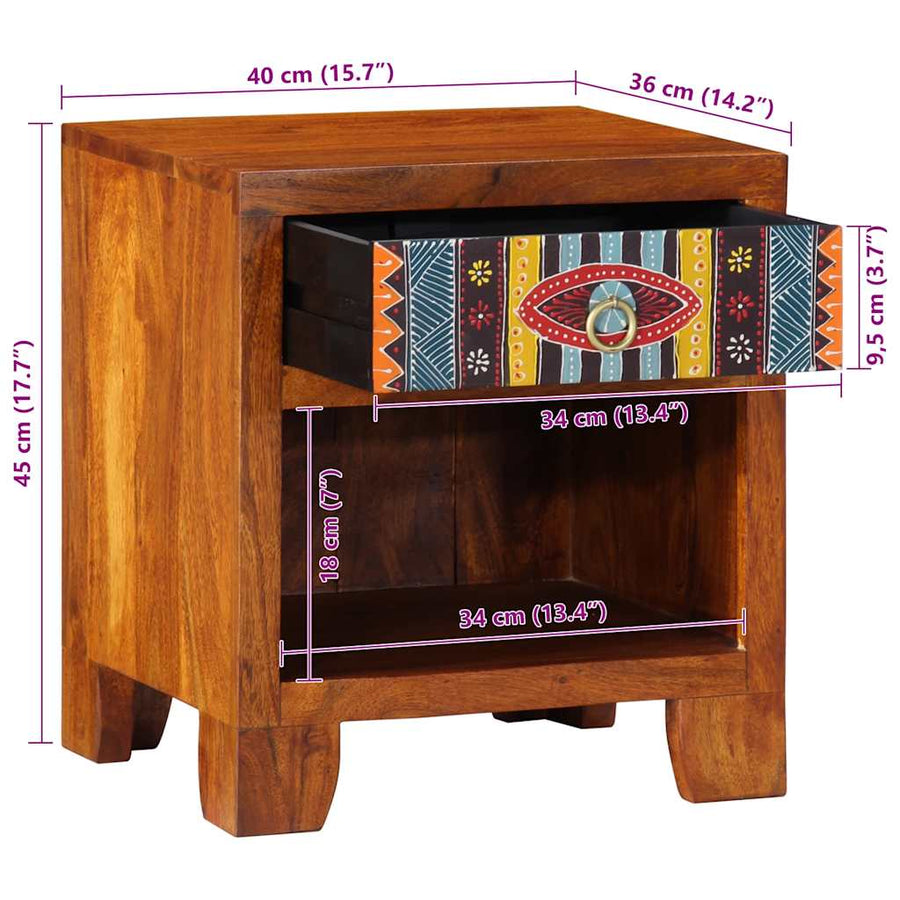 Nachtkastje 2 st 40x35x45 cm massief acaciahout