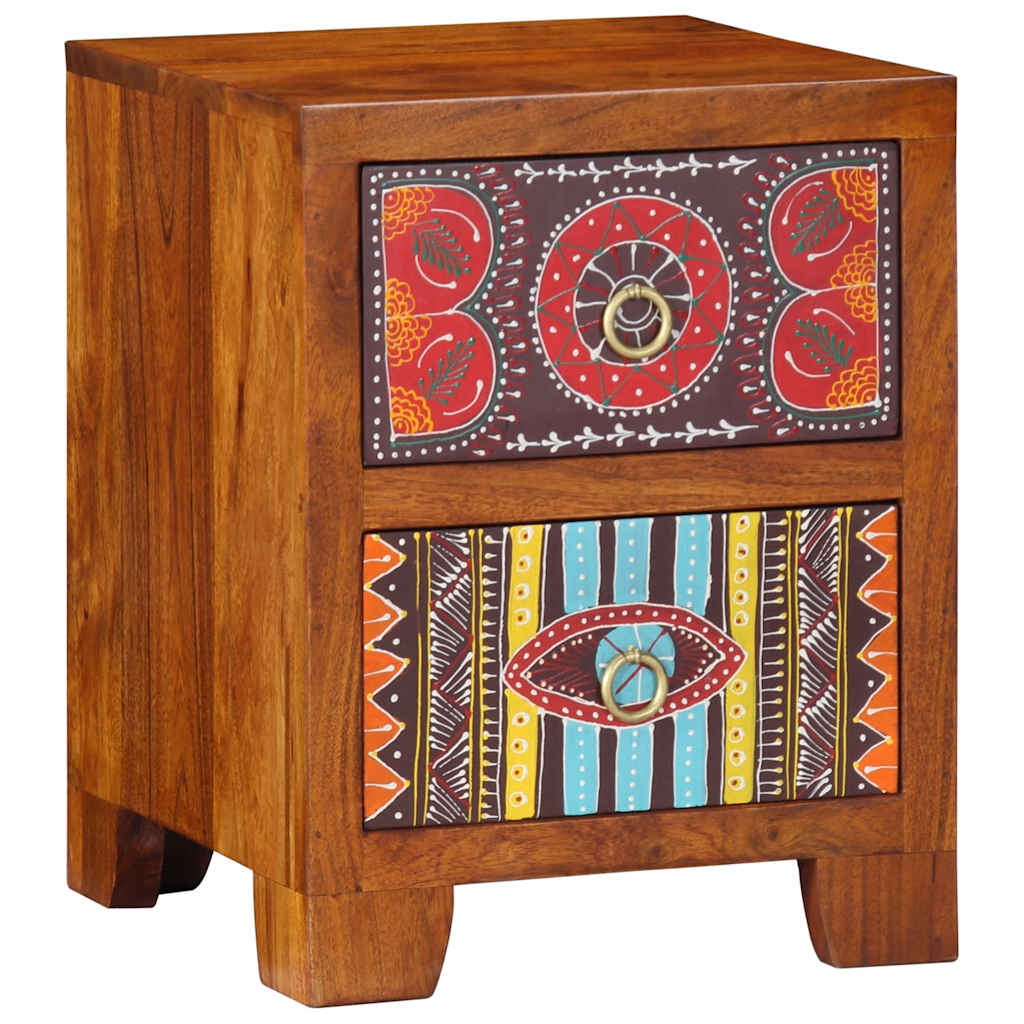Nachtkastje 2 st 35x35x45 cm massief acaciahout