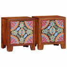 Nachtkastje massief acaciahout 40x30x45 cm 2 stuks