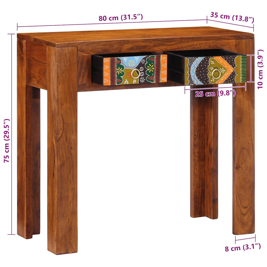 Wandtafel 80X35X75 Cm Massief Acaciahout 80 cm