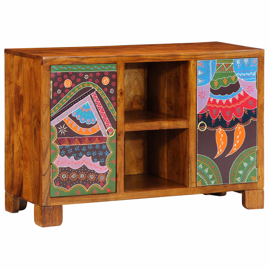 Dressoir 90x35x60 massief acaciahout veelkleurig