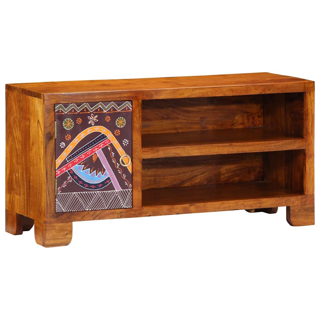 TV-meubel 90x30x45 massief acaciahout meerkleurig