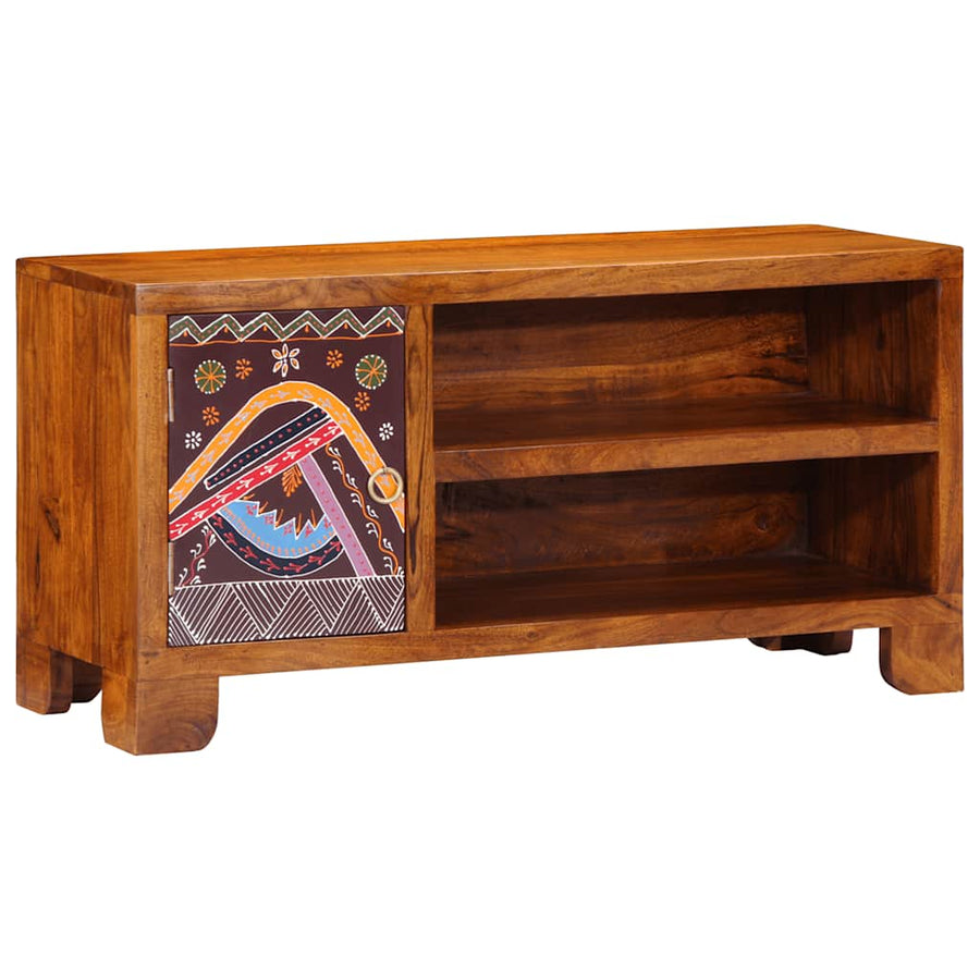 TV-meubel 90x30x45 massief acaciahout meerkleurig